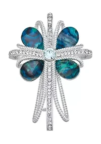  Blue Crystal Cross Pin