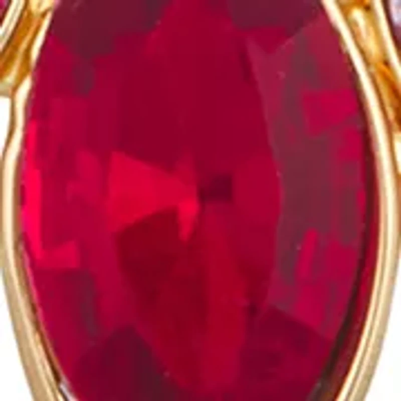 Gold Tone Red Heart Pin 