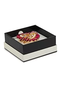 Gold Tone Red Heart Pin 