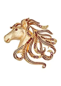  Horse Gold Tone Box Pin