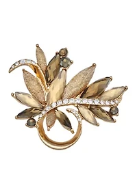 Gold-Tone Crystal Stone Boxed Pin