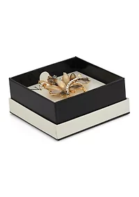 Gold-Tone Crystal Stone Boxed Pin