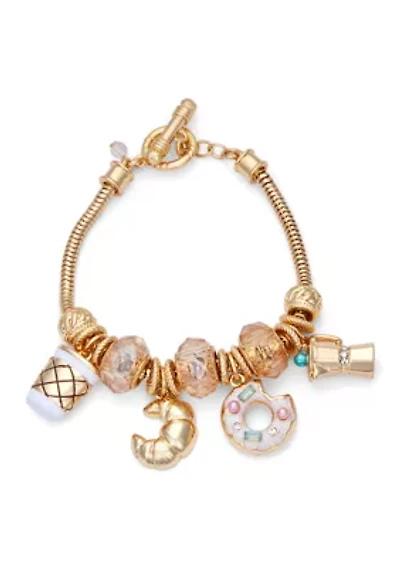  Donut Coffee Charm Bracelet