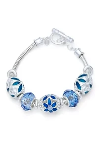  Blue Flower Slider Bracelet