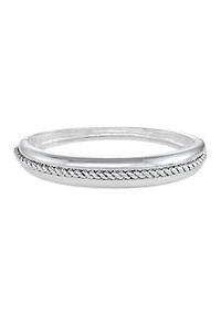 Silver Tone Twisted Bangle Bracelet