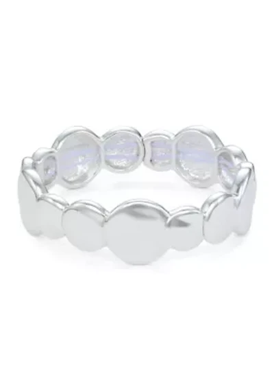 Organic Silver Tone Stretch Bracelet