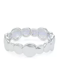 Organic Silver Tone Stretch Bracelet