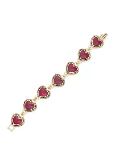 Red Heart Gold-Tone Flex Bracelet