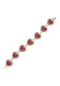Red Heart Gold-Tone Flex Bracelet