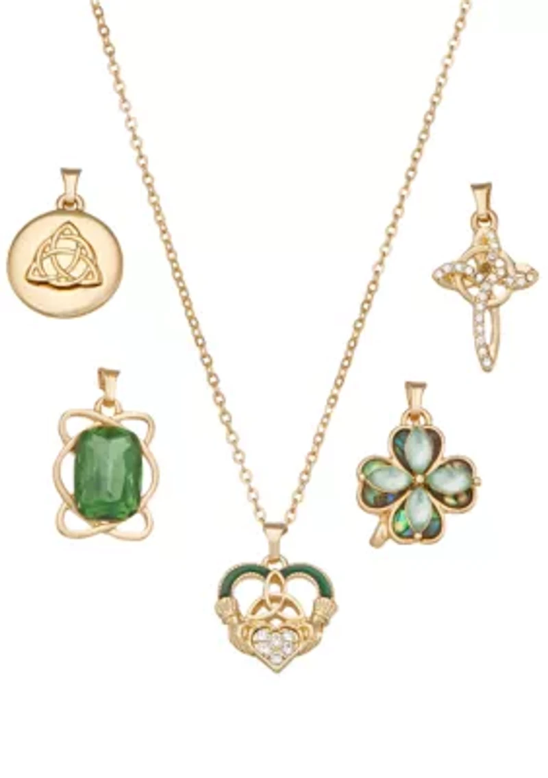 Multi St. Patrick’s Charm Necklace Set