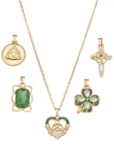 Multi St. Patrick’s Charm Necklace Set
