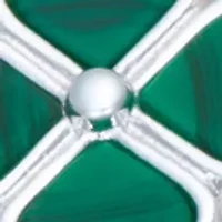 Green and Silver-Tone Clover Flex Bracelet