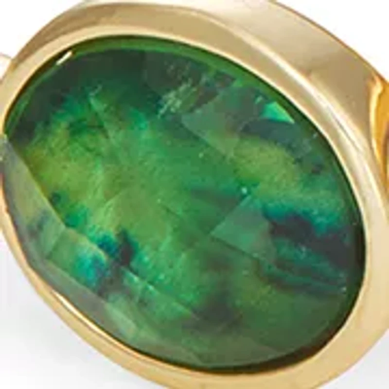 Gold Tone Green Ivy Bangle Bracelet