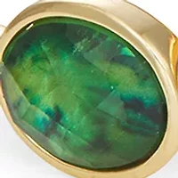 Gold Tone Green Ivy Bangle Bracelet