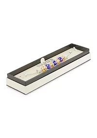 Two Tone Blue Flower Slider Bracelet 