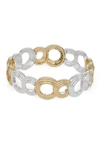 Two Tone Mixed Piece Stretch Bracelet