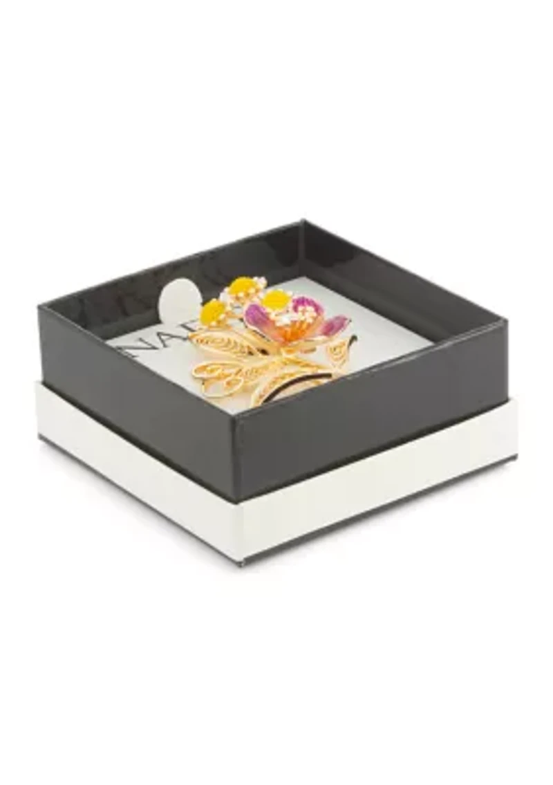 Crystal Stone Flower Pin 