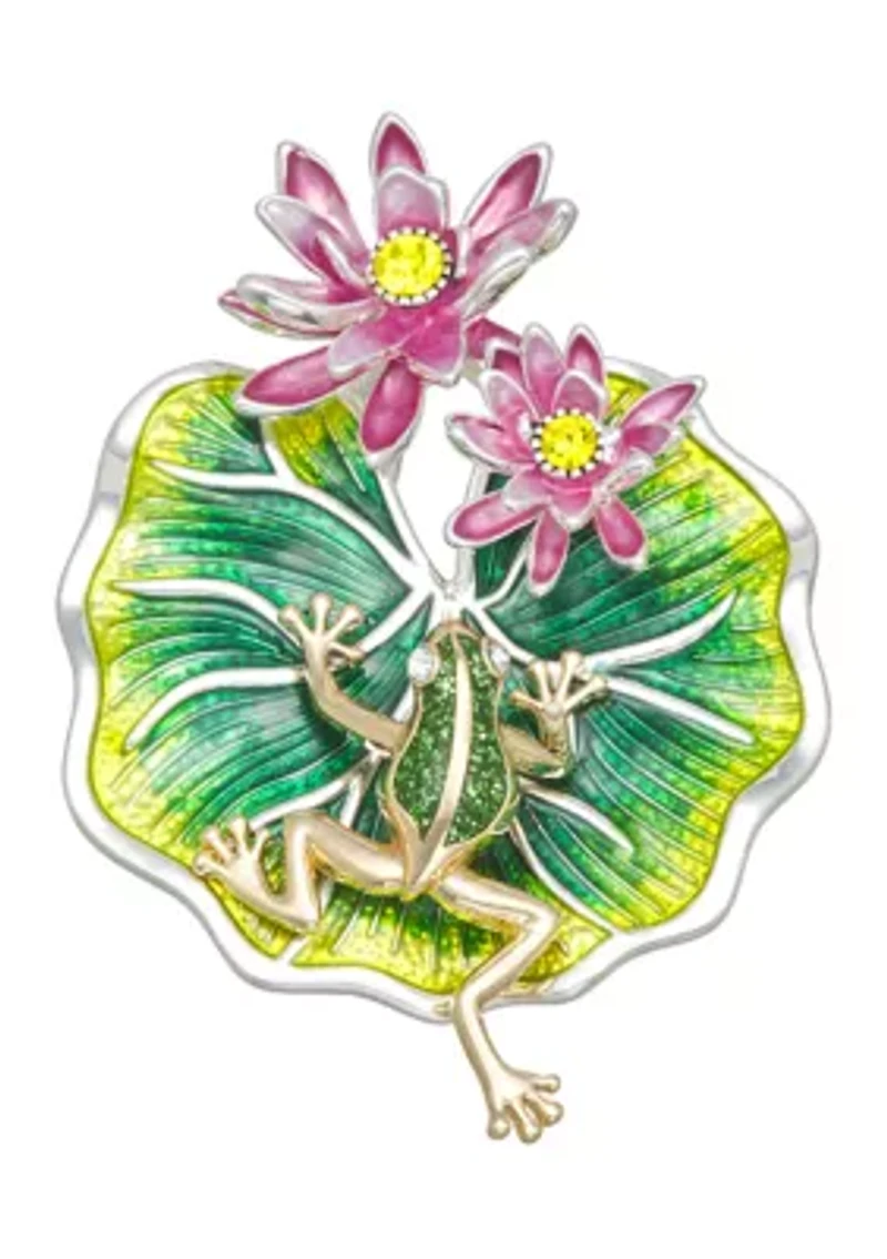 Frog Flower Pin
