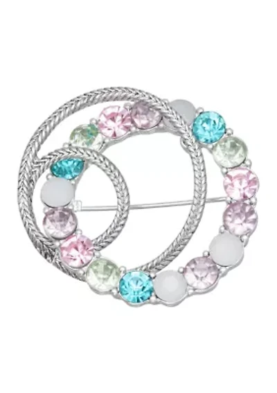 Overlapping Crystal Circle Pin 