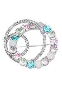 Overlapping Crystal Circle Pin 