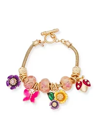 Flower Charm Slider Bracelet
