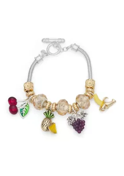 Fruit Charm Slider Bracelet 