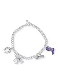 Western Silver Tone Charm Bracelet 