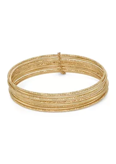  Golden Orbit Bangle Bracelet Set