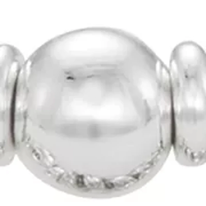 Beaded Silver Tone Stretch Bracelet Set