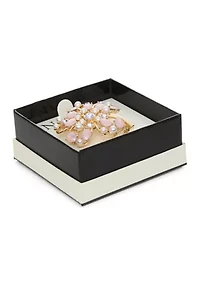 Pink Stone Clover Pin