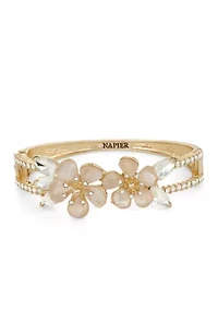 Crystal Flower Bangle Bracelet 