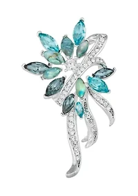 Blue Crystal Cluster Pin 