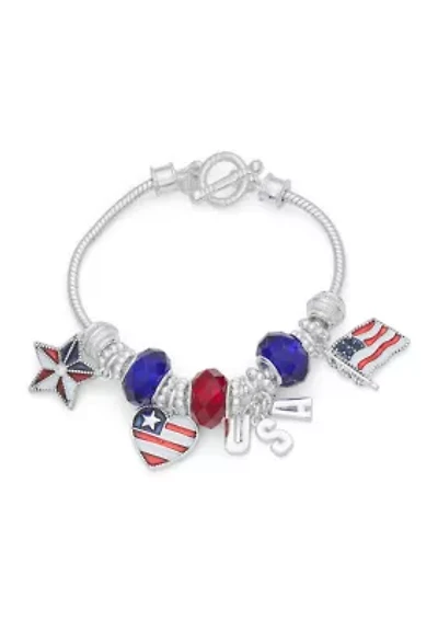 USA Charm Slider Bracelet