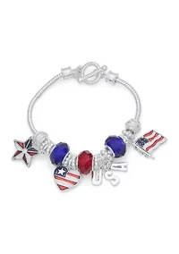 USA Charm Slider Bracelet