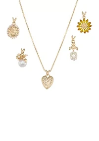 Flower Charm Pendant Necklace