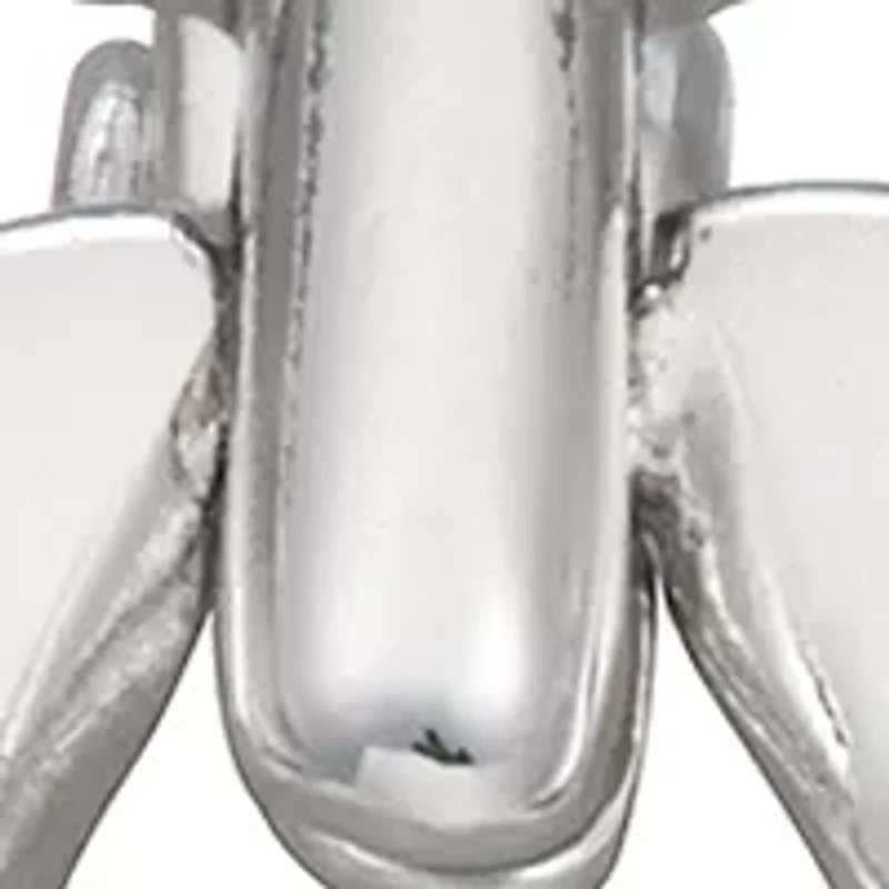 Silver Tone Tailored Silver Double Drop Clip Earrings
