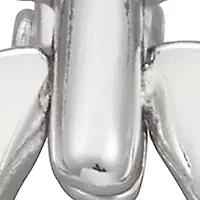 Silver Tone Tailored Silver Double Drop Clip Earrings