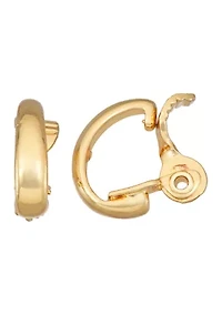 Gold Tone Small Hoop Clip Earrings