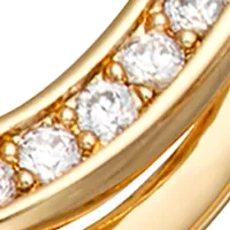 Gold Tone Social Cubic Zirconia Oval Drop Clip Earrings