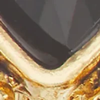 Gold Tone Jet Double Drop Clip Earrings