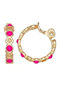 Links Hoop Clip Earrings