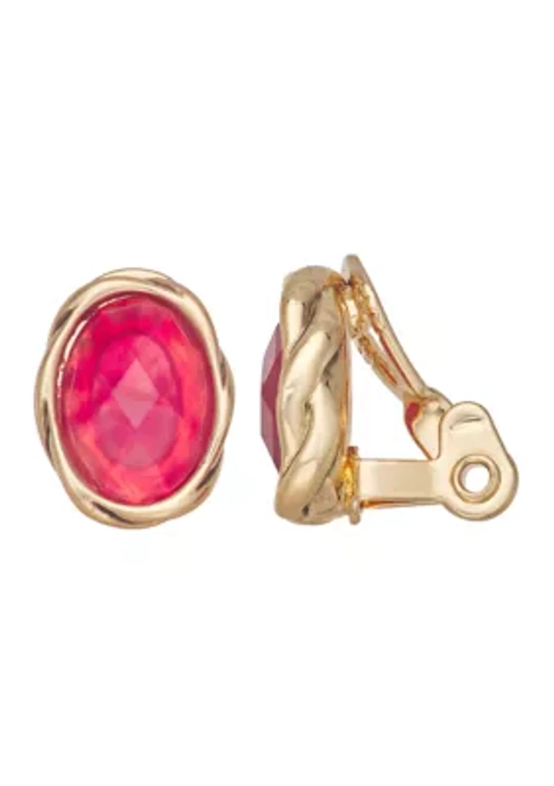 Gold Tone Sweet Drop Clip Earrings
