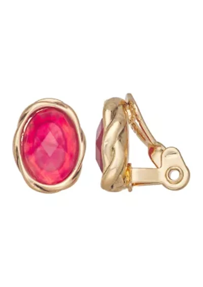Gold Tone Sweet Drop Clip Earrings