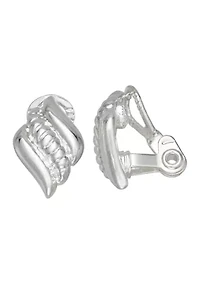 Silver Tone Rigged Drop Clip Earrings