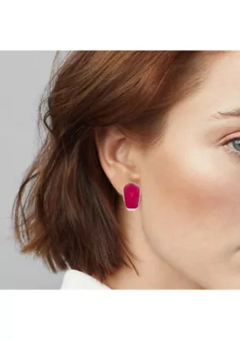 Silver Tone Stud Clip Earrings