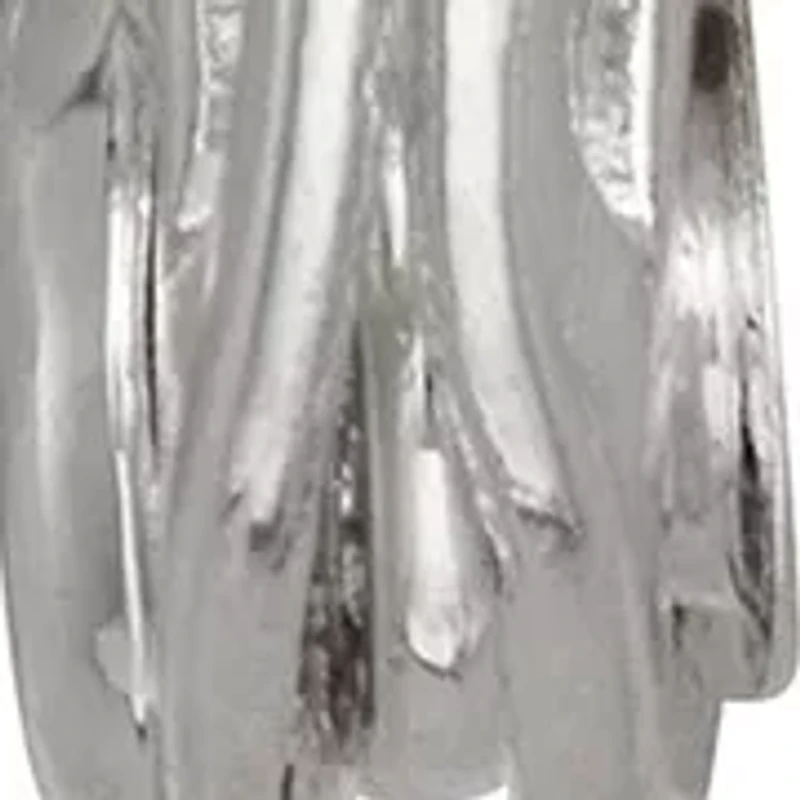 Silver Tone Crystal Stone Stud Clip Earrings