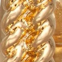 Gold Tone 20 Millimeter CZ Oval Hoop Clip Earrings