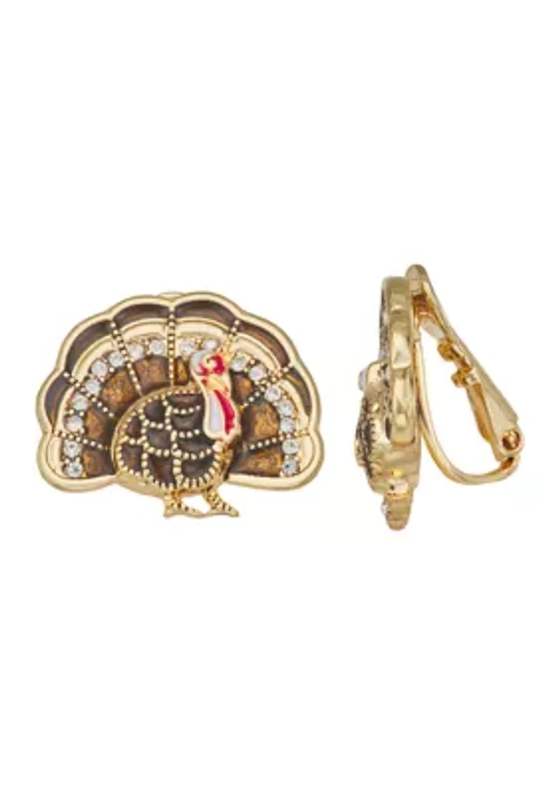 Gold-Tone Multi Turkey Stud Earrings
