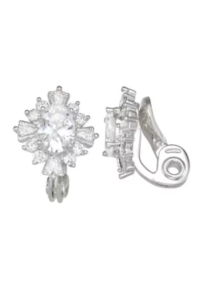 Crystal CZ Clip Earrings