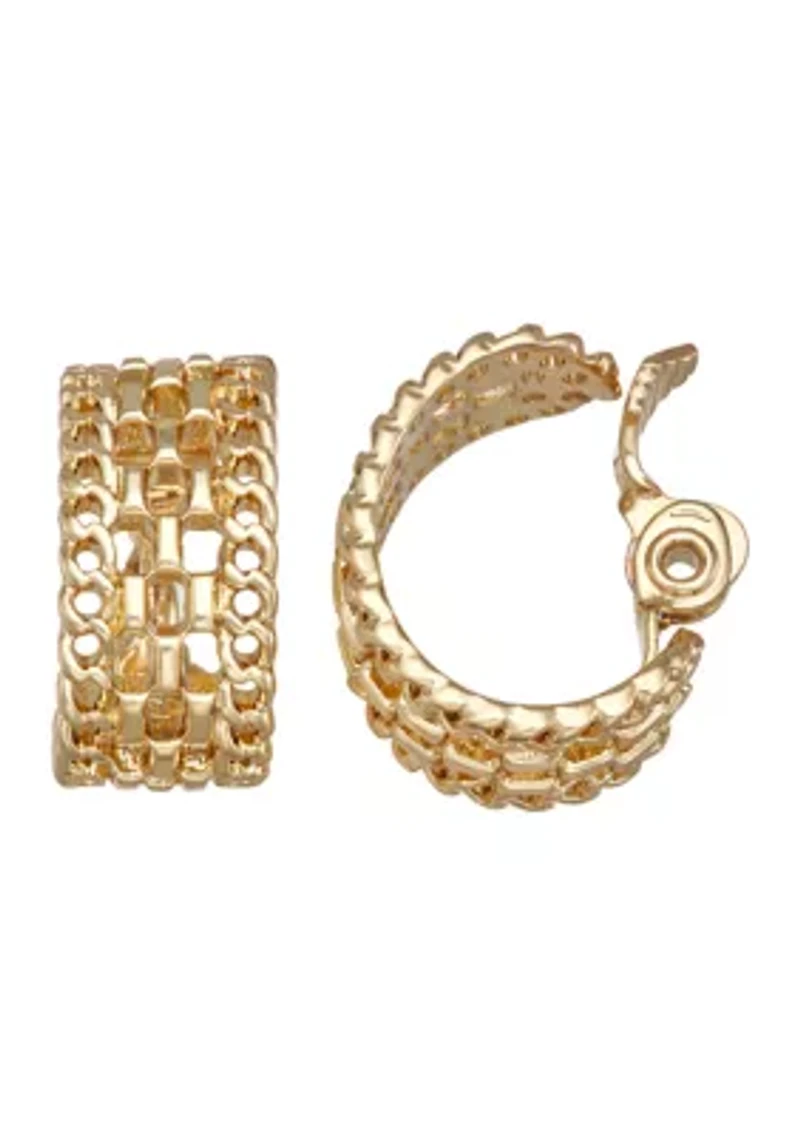  Textured Hoop Earrings